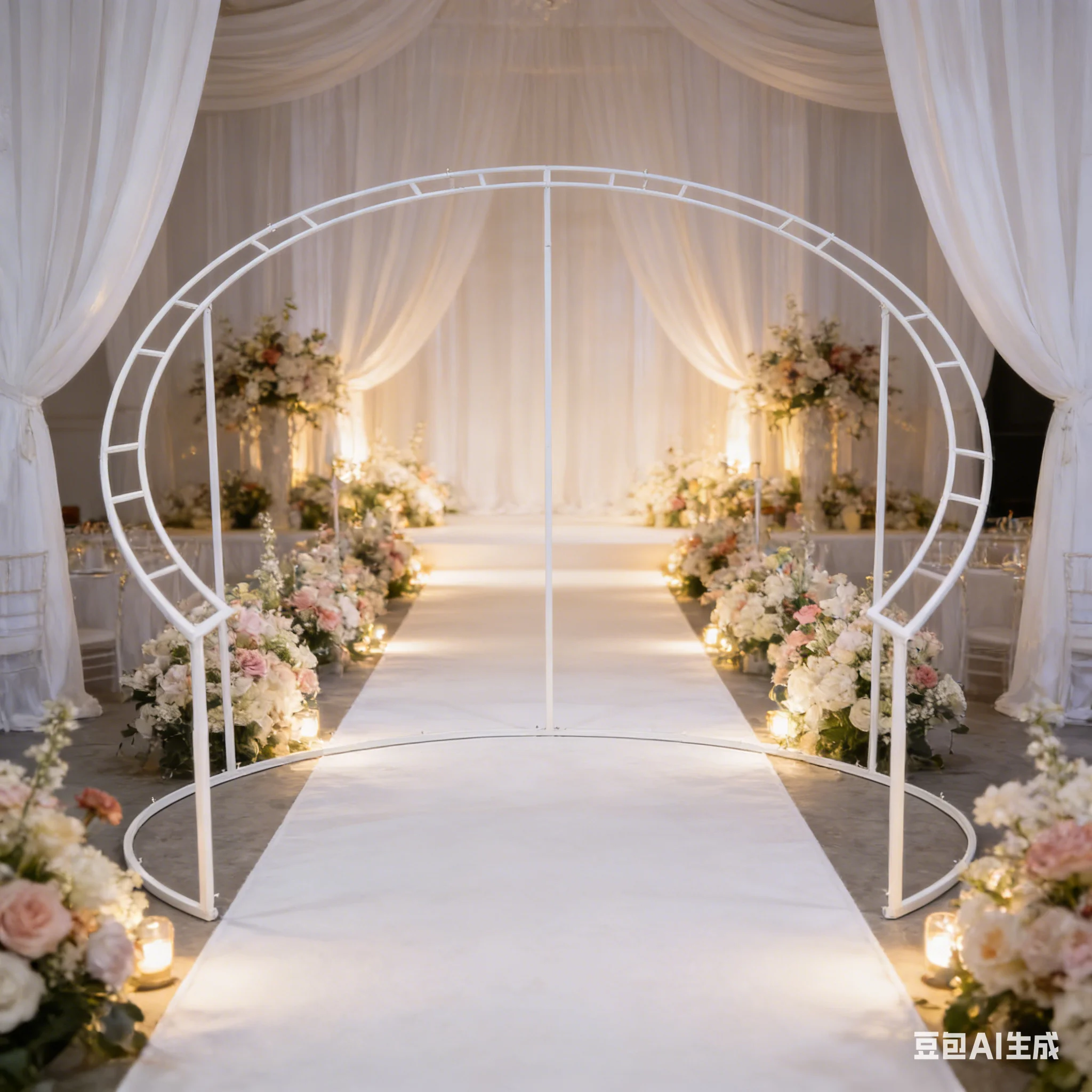 2/2.4m Adjustable Double Ring Wedding Arch Curved Backdrop Stand with 150 Octagonal Beads Outdoor Party Stage Decor
2/2.4m Adjustable Double Ring Wedding Arch Curved Backdrop Stand with 150 Octagonal Beads Outdoor Party Stage Decor