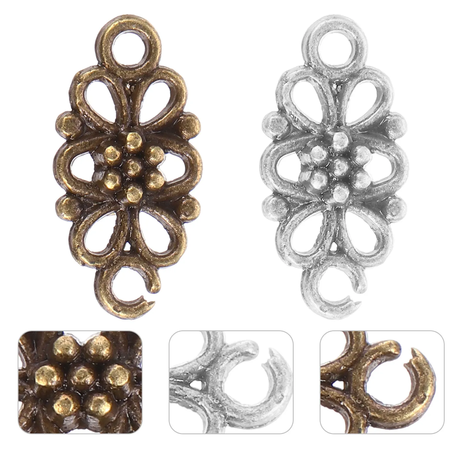 100 Pcs Alloy Charms Connectors Retro Vintage DIY Jewelry Making Flower Linker Bronze Silver Beads Necklace Bracelet Accessories
100 Pcs Alloy Charms Connectors Retro Vintage DIY Jewelry Making Flower Linker Bronze Silver Beads Necklace Bracelet Accessories
