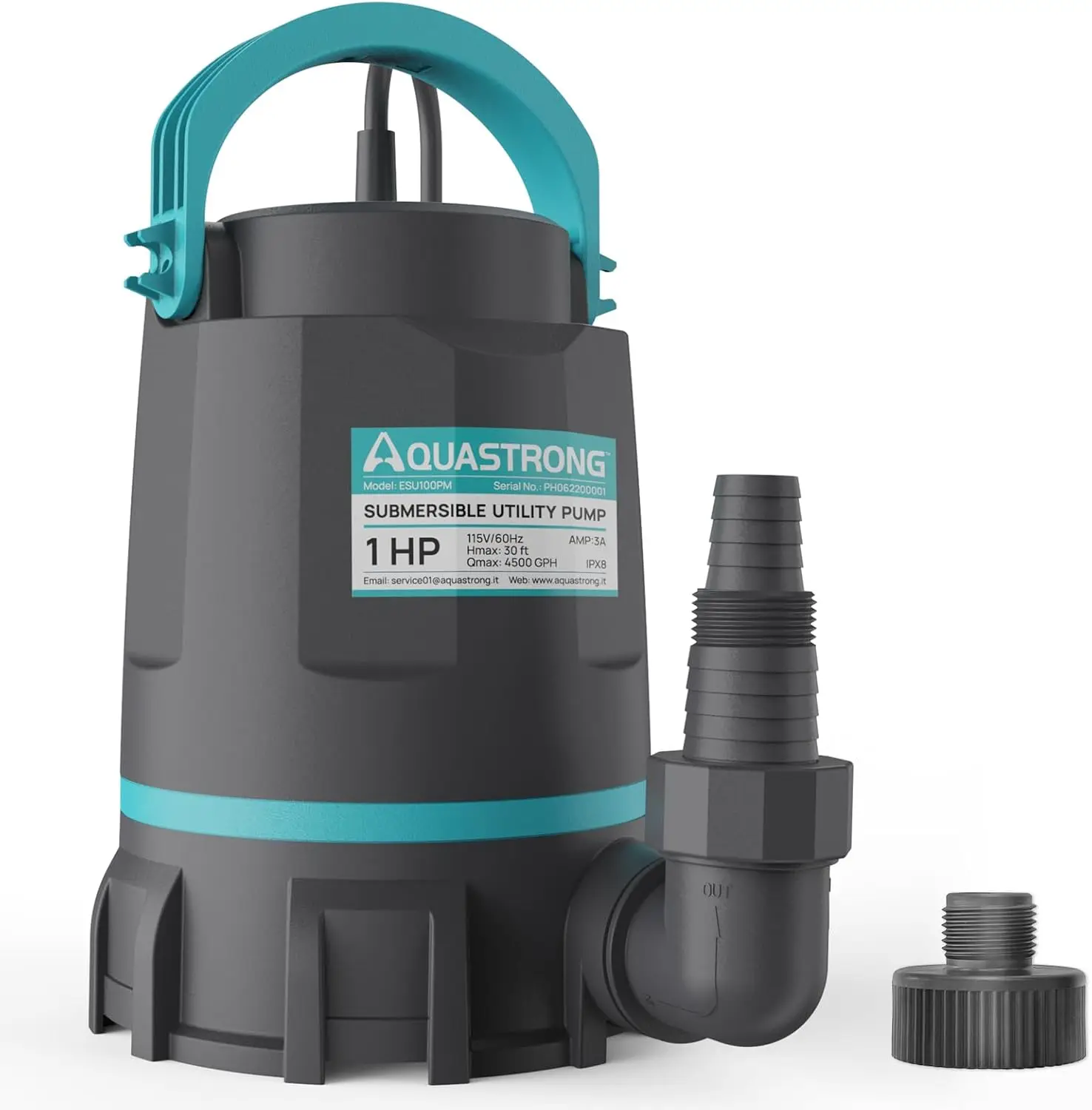 1 HP Submersible Sump Pump, 4500 GPH High Flow Water Removal for Pool, Pond, Basement with 10ft Cord
1 HP Submersible Sump Pump, 4500 GPH High Flow Water Removal for Pool, Pond, Basement with 10ft Cord