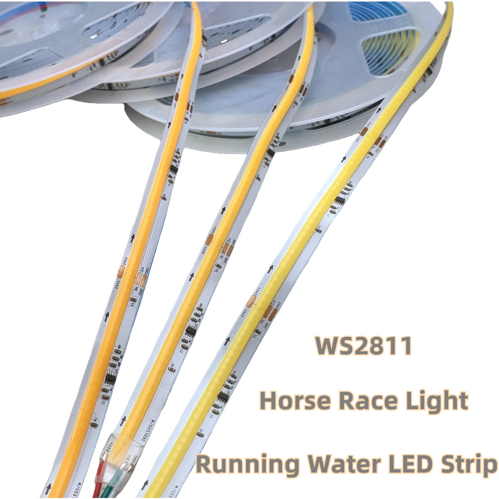 WS2811 Horse Race LED Strip SMD2835 120Leds/M Running Water Flowing Light DC 24V COB 360led/m Addressable Flexible Linear Lamp
WS2811 Horse Race LED Strip SMD2835 120Leds/M Running Water Flowing Light DC 24V COB 360led/m Addressable Flexible Linear Lamp