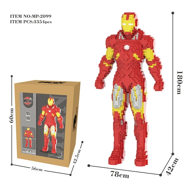 180cm Huge Iron Man Building Blocks Marvel Avengers Big Mikey Bricks Display Toys For Christmas Home Decoration
180cm Huge Iron Man Building Blocks Marvel Avengers Big Mikey Bricks Display Toys For Christmas Home Decoration