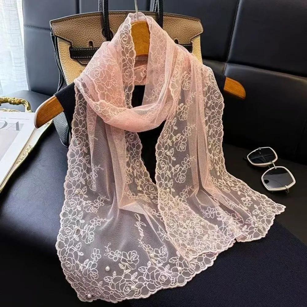 Elegant Embroidered Flower Lace Scarf Breathable Mesh Lightweight Female Headscarf Long Silk Scarf Spring
Elegant Embroidered Flower Lace Scarf Breathable Mesh Lightweight Female Headscarf Long Silk Scarf Spring