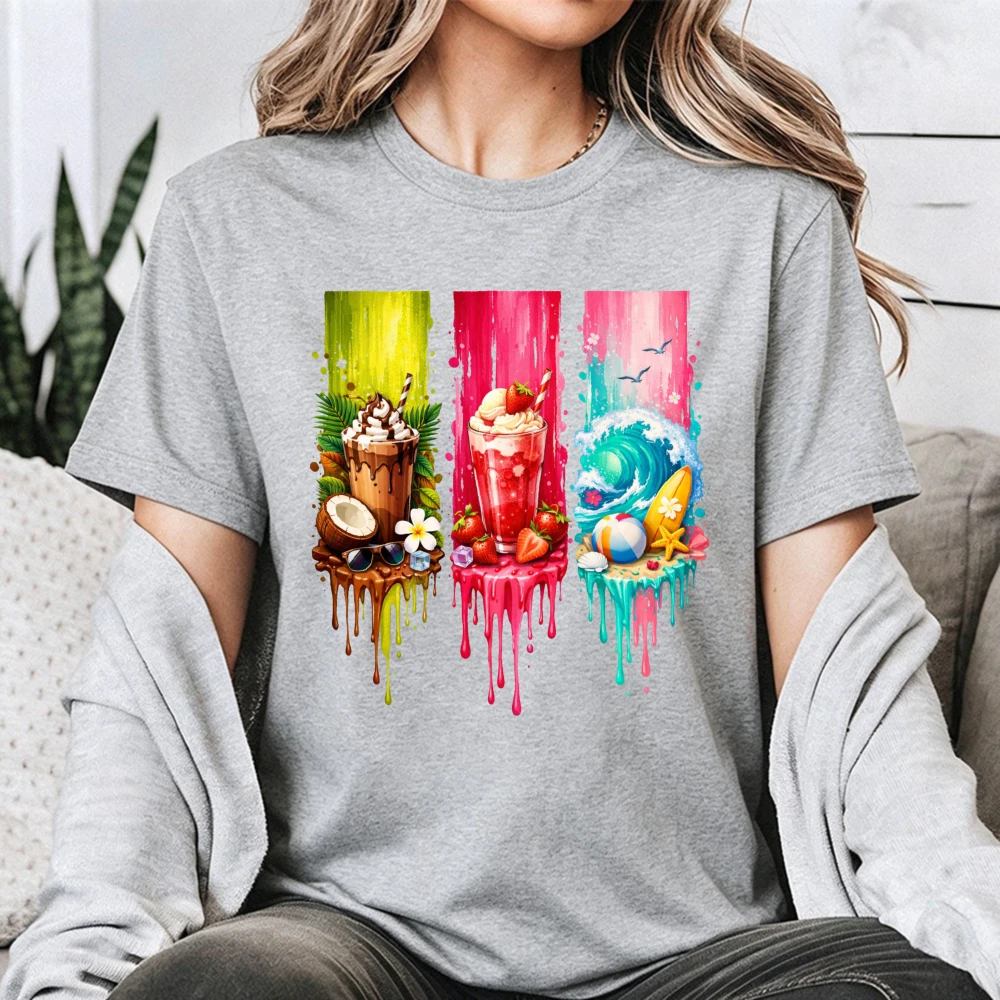 Tropical Drinks Art Women T-Shirt Cotton Short Sleeve Tropical Drinks Tops Casual Summer Fashion Top for Beach Vacation Gift
Tropical Drinks Art Women T-Shirt Cotton Short Sleeve Tropical Drinks Tops Casual Summer Fashion Top for Beach Vacation Gift