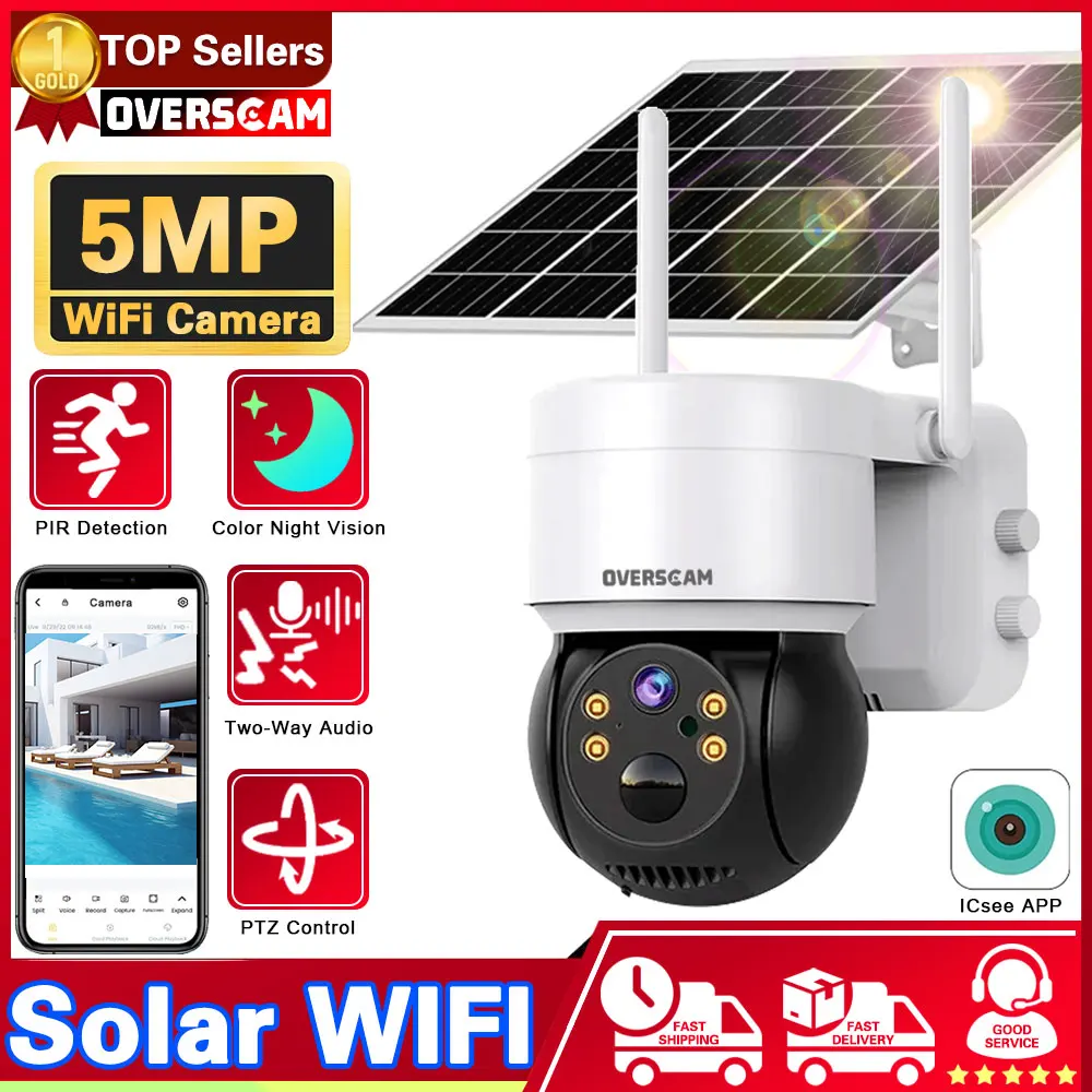 Solar Camera WIFI Outdoor 5MP HD Wireless Security CCTV Waterproof Night Vision PIR Human Detect PTZ Camera With Solar Panelv
Solar Camera WIFI Outdoor 5MP HD Wireless Security CCTV Waterproof Night Vision PIR Human Detect PTZ Camera With Solar Panelv