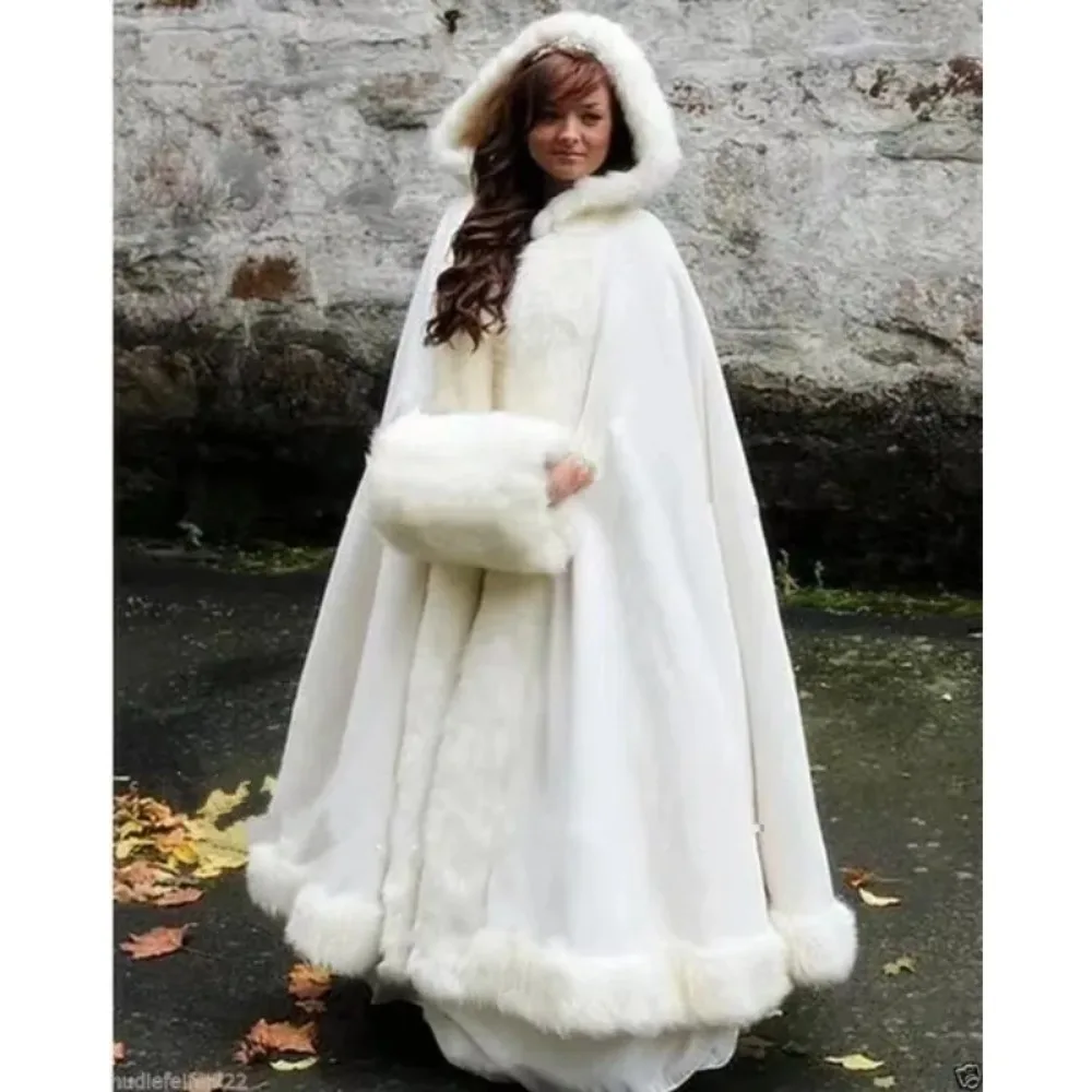 Bridal Winter Wedding Dress Hooded Cloak Cape Faux Fur Bridal Mantles Wraps
Bridal Winter Wedding Dress Hooded Cloak Cape Faux Fur Bridal Mantles Wraps