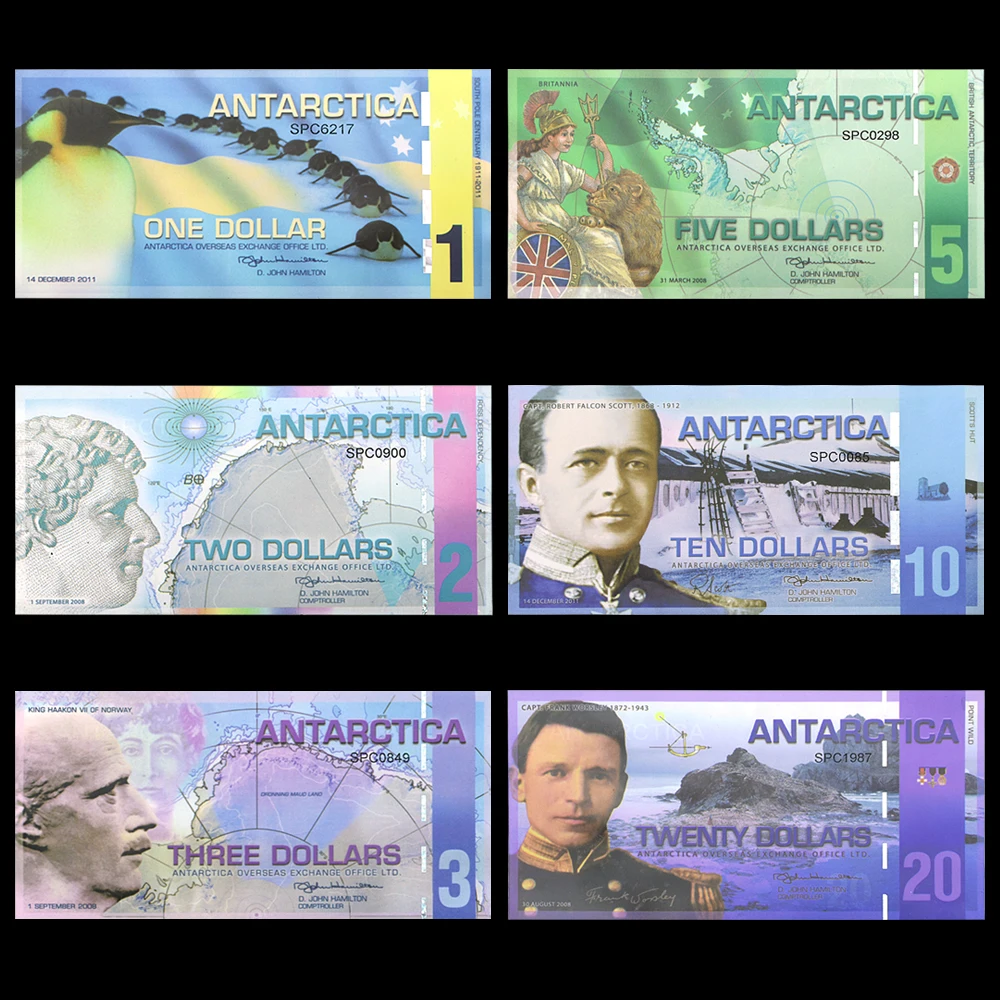 Antarctican Dollar 1 2 3 5 10 20 Dollars Polymer Banknotes The South Pole Uncurrency Commemorative Notes
Antarctican Dollar 1 2 3 5 10 20 Dollars Polymer Banknotes The South Pole Uncurrency Commemorative Notes