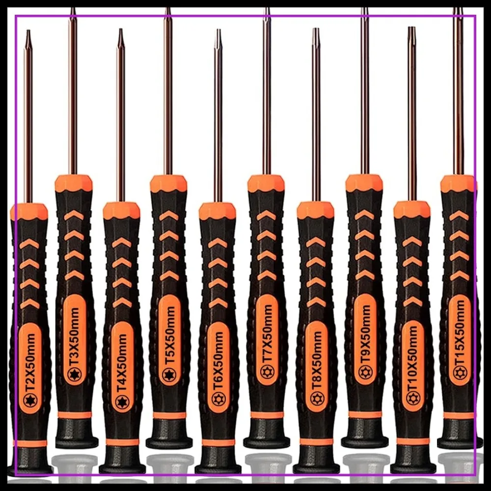 T2-T15 Torx Screwdriver Set, 10-Piece Magnetic Star Screwdrivers for Xbox, PS3, PS4, Knife, Computer & More
T2-T15 Torx Screwdriver Set, 10-Piece Magnetic Star Screwdrivers for Xbox, PS3, PS4, Knife, Computer & More