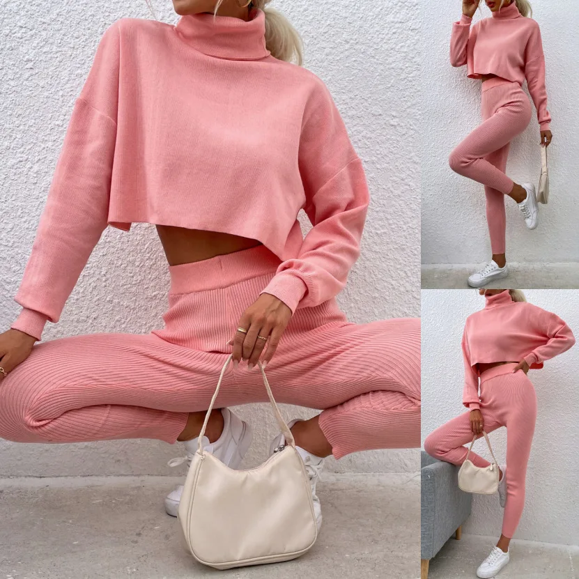 Spring and Autumn New Women's Loose High Neck Sweater+Knitted Pants Two Piece Set
Spring and Autumn New Women's Loose High Neck Sweater+Knitted Pants Two Piece Set