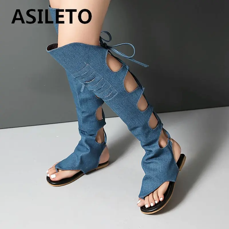 ASILETO 2025 New Design Women Sandals Clip Toe Flats Lace Up Summer Soft Casual Daily Over Knee High Shoes Plus Size 44 45 46
ASILETO 2025 New Design Women Sandals Clip Toe Flats Lace Up Summer Soft Casual Daily Over Knee High Shoes Plus Size 44 45 46