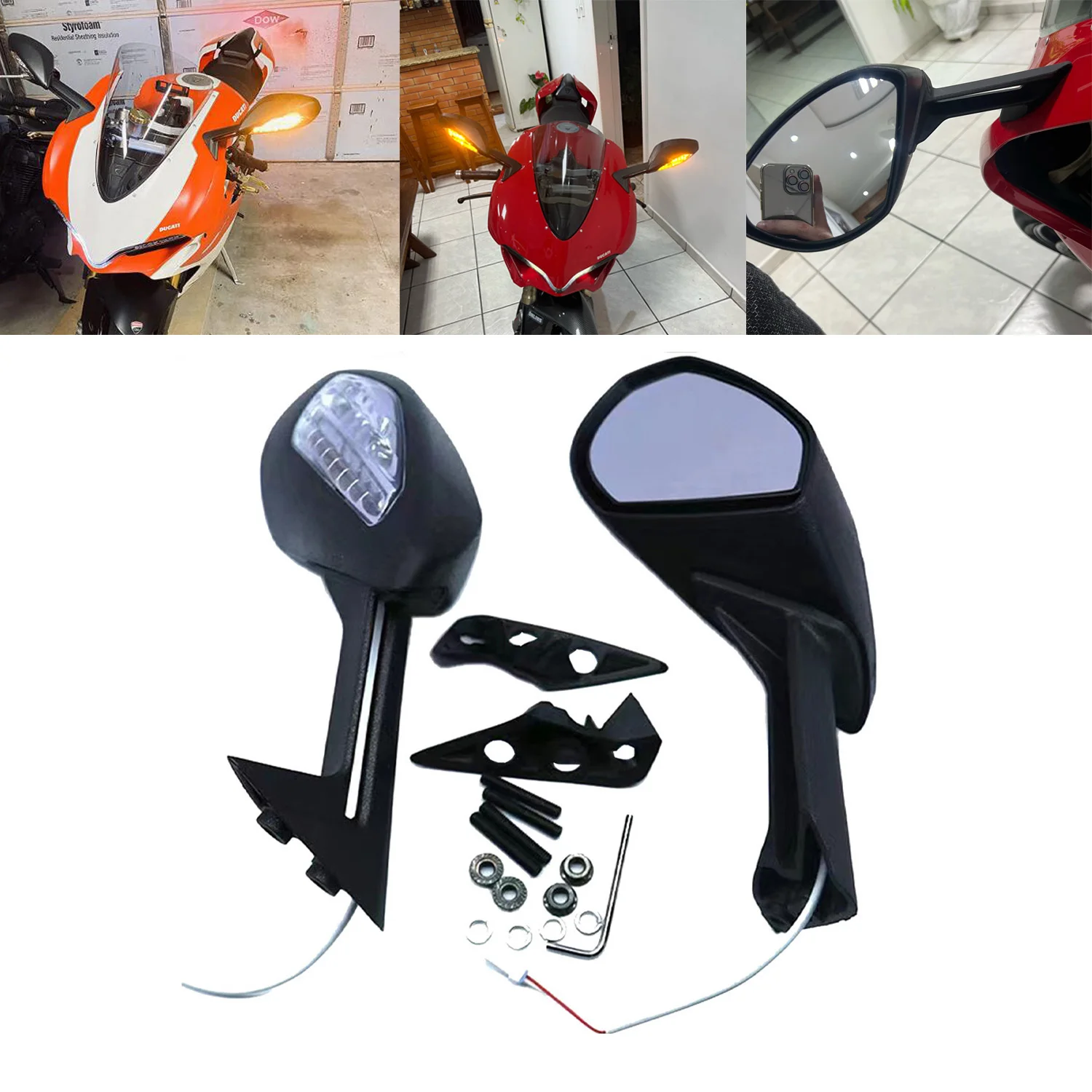 Black Rearview Side Mirrors With Turn Signal For Ducati 1299 Panigale S 2015-2018 959 Panigale 2015-2020
Black Rearview Side Mirrors With Turn Signal For Ducati 1299 Panigale S 2015-2018 959 Panigale 2015-2020