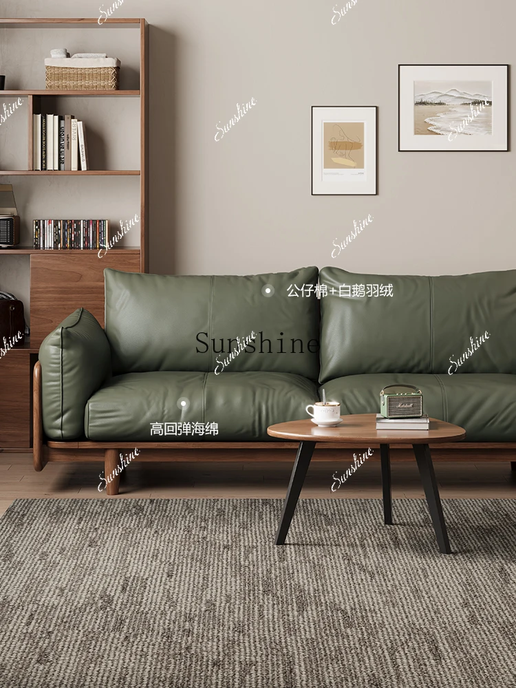 New Chinese solid wood sofa small apartment three-person living room leather sofa first layer cowhide FT
New Chinese solid wood sofa small apartment three-person living room leather sofa first layer cowhide FT
