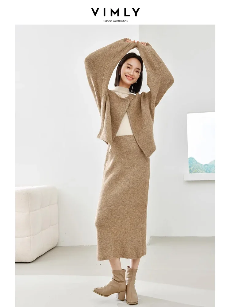 Vimly Women Knitted Two Piece Sets 2023 Autumn Winter Drop Sleeve Thick Sweater Cardigan Split Midi Skirt Knitwear Outfits 16333
Vimly Women Knitted Two Piece Sets 2023 Autumn Winter Drop Sleeve Thick Sweater Cardigan Split Midi Skirt Knitwear Outfits 16333
