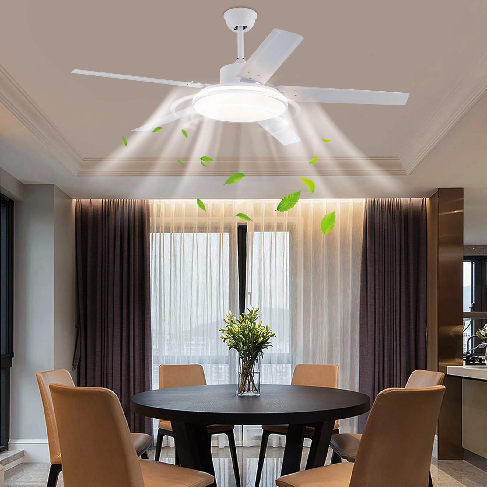 Remote Control Ceiling Fan Light 6-Speed Led Dimmable Fan Lamp For Living Room Bedroom
Remote Control Ceiling Fan Light 6-Speed Led Dimmable Fan Lamp For Living Room Bedroom