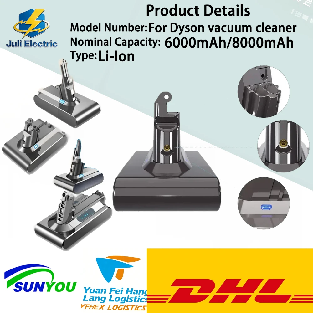 21.6V Li-ion Battery for Dyson V8 SV10 Absolute Handheld Vacuum 6000mAh/8000mAh Aleaivy Replacement 18650 Battery Bms
21.6V Li-ion Battery for Dyson V8 SV10 Absolute Handheld Vacuum 6000mAh/8000mAh Aleaivy Replacement 18650 Battery Bms