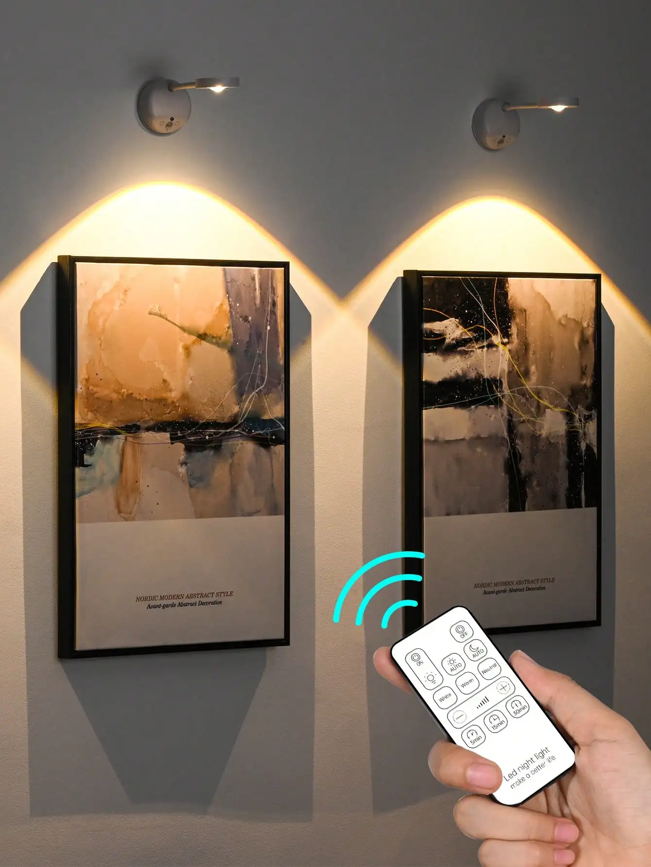 Motion Sensor Spotlight With Remote Control, USB Rechargeable Acrylic Lampshade, Plastic Semi-Recessed Detachable Spotlight, Battery Powered (1200mAh Lithium Battery), Infrared Sensor, Adjustable Brightness And Timer, Wall-Mounted Artwork Lighting
Motion Sensor Spotlight With Remote Control, USB Rechargeable Acrylic Lampshade, Plastic Semi-Recessed Detachable Spotlight, Battery Powered (1200mAh Lithium Battery), Infrared Sensor, Adjustable Brightness And Timer, Wall-Mounted Artwork Lighting
