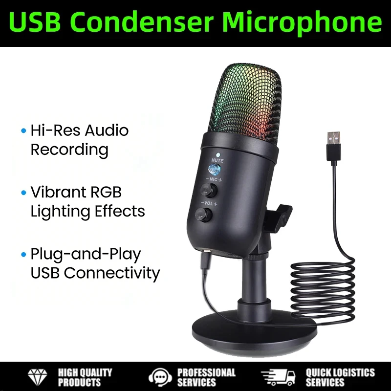 USB-микрофон для игр на ПК, конденсаторный микрофон для подкастов и студийной записи, с разъемом для наушников, RGB-подсветкой, шумоподавлением и кнопкой отключения звука
USB-микрофон для игр на ПК, конденсаторный микрофон для подкастов и студийной записи, с разъемом для наушников, RGB-подсветкой, шумоподавлением и кнопкой отключения звука