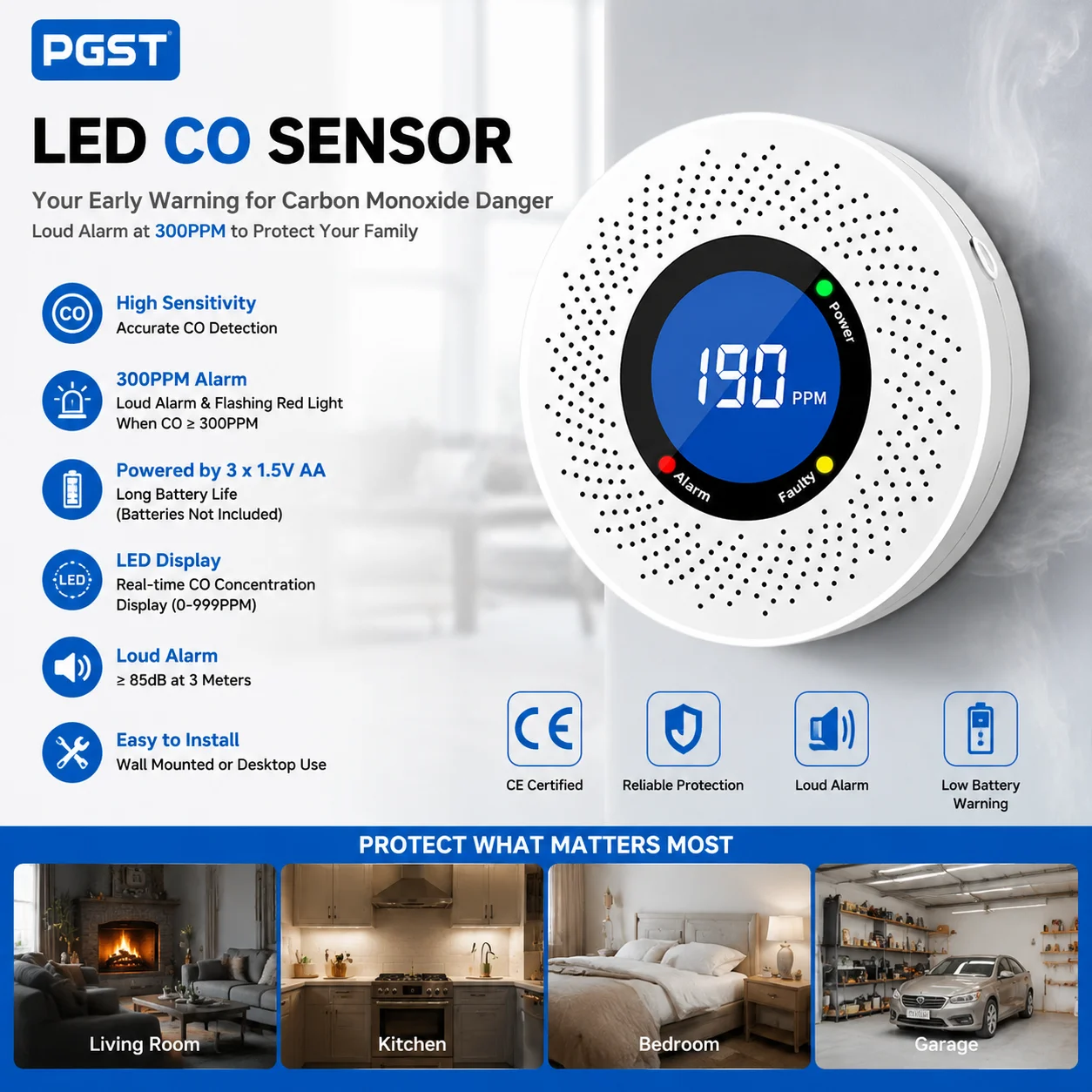 Independent CO Alarm Sensor Carbon Monoxide Alarm Detector High Sensitive Warning LCD Display CO Alarm
Independent CO Alarm Sensor Carbon Monoxide Alarm Detector High Sensitive Warning LCD Display CO Alarm