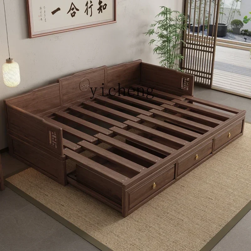 Push-pull living room couch telescopic storage with box sofa bed new Chinese walnut solid wood Arhat bed
Push-pull living room couch telescopic storage with box sofa bed new Chinese walnut solid wood Arhat bed