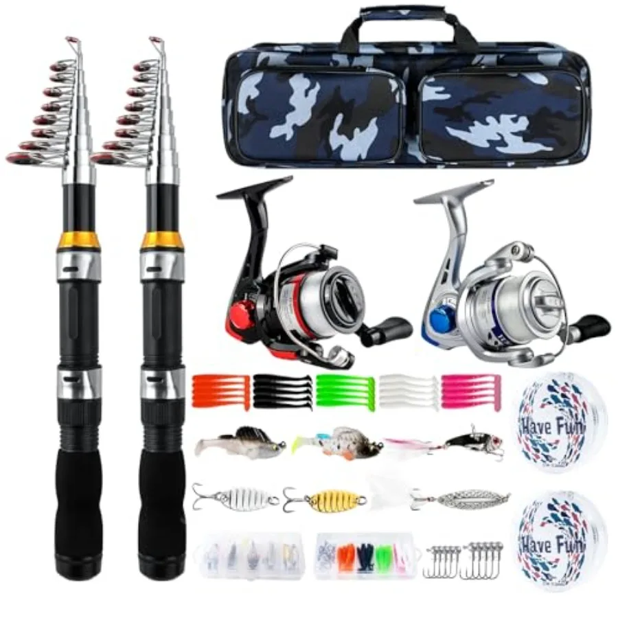 Telescopic Fishing Rod Reel Combo 2PCS 6.89FT Collapsible Fishing Pole Spinning Reel Lures Accessories with Fishing Bag Portabl
Telescopic Fishing Rod Reel Combo 2PCS 6.89FT Collapsible Fishing Pole Spinning Reel Lures Accessories with Fishing Bag Portabl