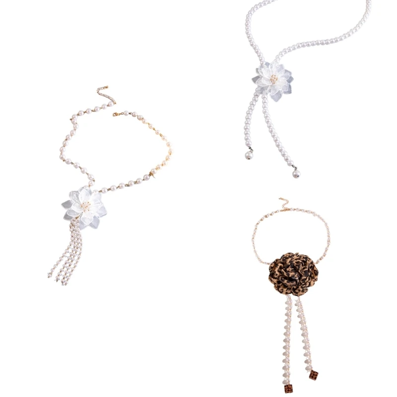 652F Flower Charm Neckchain Faux Pearls Belt Waist Chain Body Jewelry for Fashionable Women Embracing Comfort & Elegances
652F Flower Charm Neckchain Faux Pearls Belt Waist Chain Body Jewelry for Fashionable Women Embracing Comfort & Elegances
