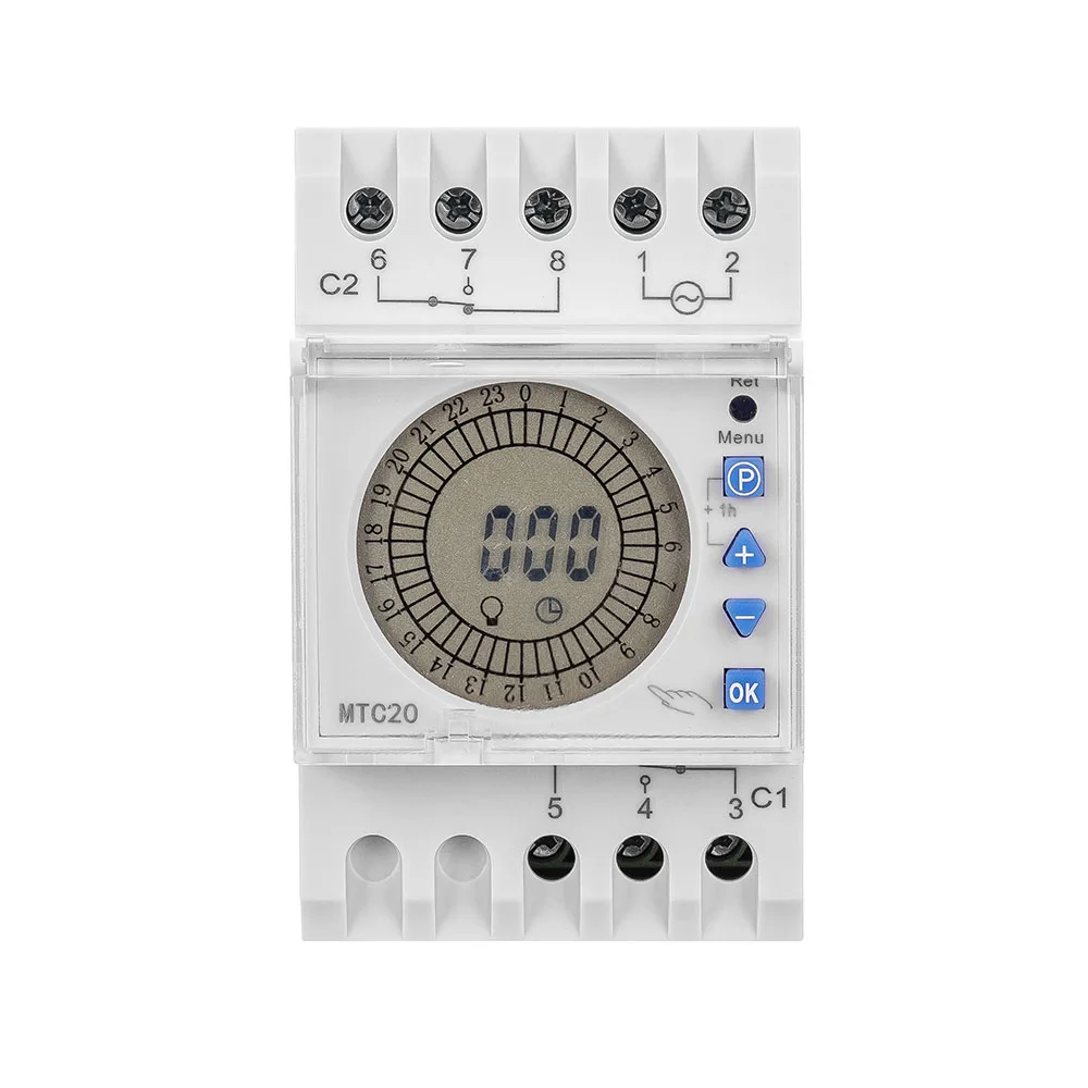 ManHua MTC20 Digital Timer Switch with Backlight LCD Programmable Periodic Timer Control Timer Switch
ManHua MTC20 Digital Timer Switch with Backlight LCD Programmable Periodic Timer Control Timer Switch