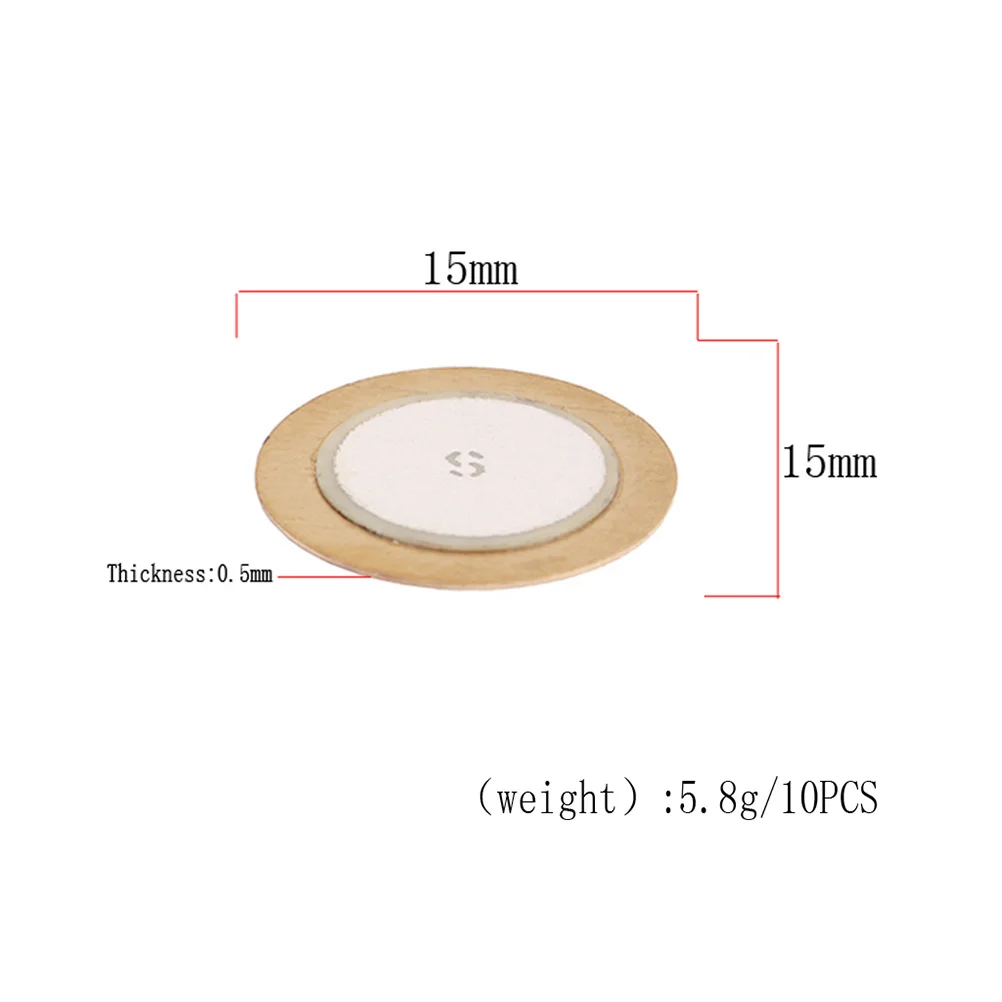 10Pcs Piezo Disc 15Mm Brass Plate Acoustic Instrument Pickups Diaphragm Elements Resonant Frequency 46Khz Guitar Drum Microphone
10Pcs Piezo Disc 15Mm Brass Plate Acoustic Instrument Pickups Diaphragm Elements Resonant Frequency 46Khz Guitar Drum Microphone