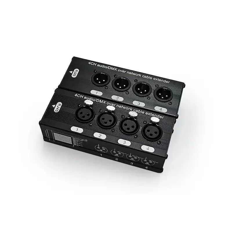 4-Channel 3-Pin XLR Audio and DMX512 over Network Cable Extender, DMX512 Network Signal Extender Male or Female
4-Channel 3-Pin XLR Audio and DMX512 over Network Cable Extender, DMX512 Network Signal Extender Male or Female