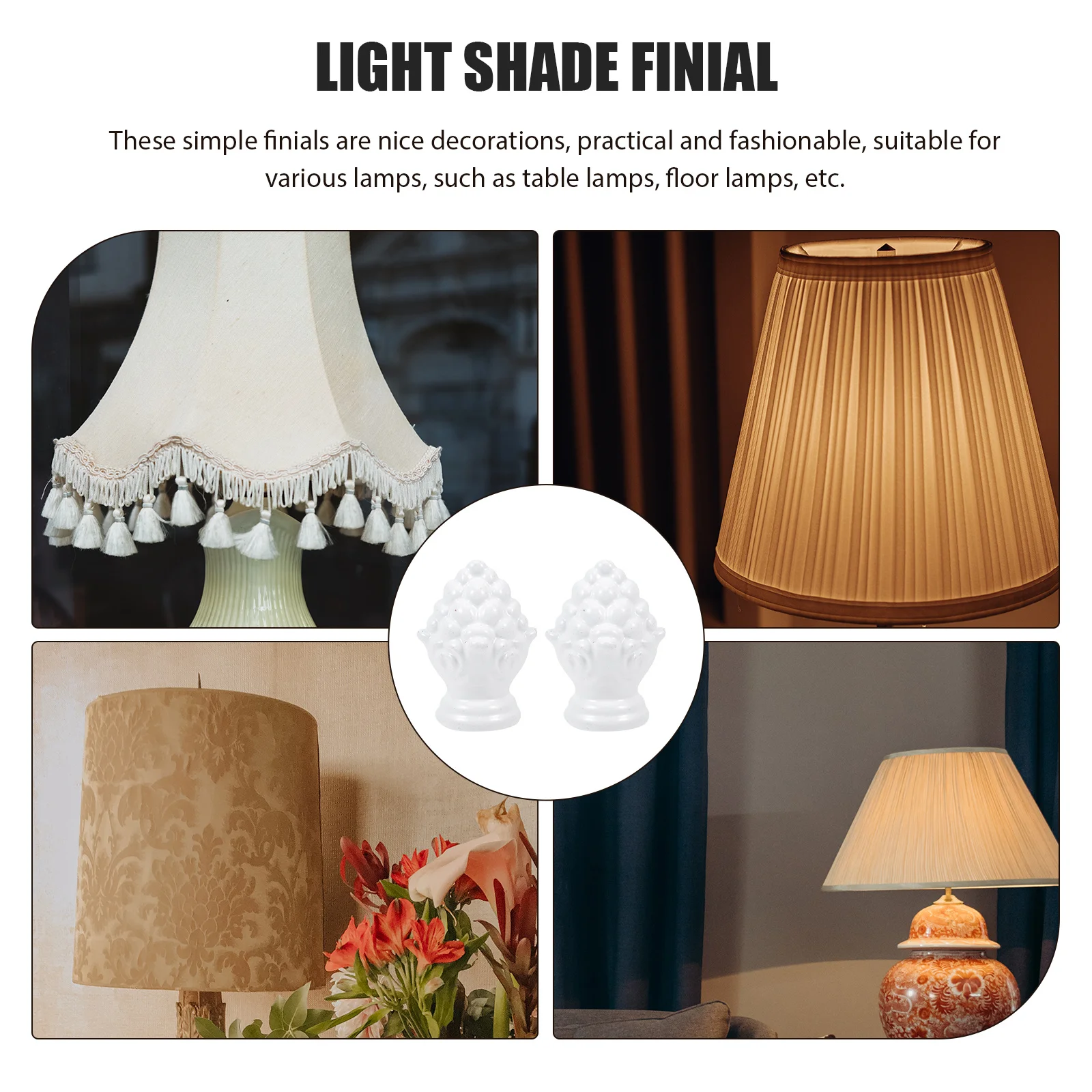 2pcs Polished Light Finial Knob For Table Lamp Floor Lamp Durable Lampshade Holder Modern Light Accessory Decorative Finial
2pcs Polished Light Finial Knob For Table Lamp Floor Lamp Durable Lampshade Holder Modern Light Accessory Decorative Finial