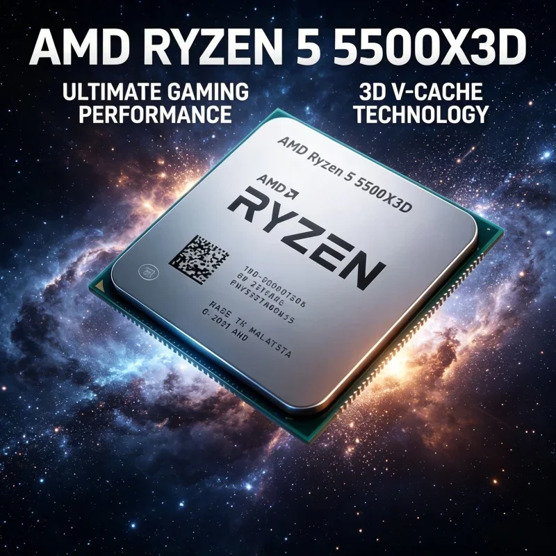 AMD Ryzen 5 5500X3D R5 5500X3D 6 Core 12 Thread Compatible with B550 X570 AM4 Motherboard Gaming CPU No Fan
AMD Ryzen 5 5500X3D R5 5500X3D 6 Core 12 Thread Compatible with B550 X570 AM4 Motherboard Gaming CPU No Fan