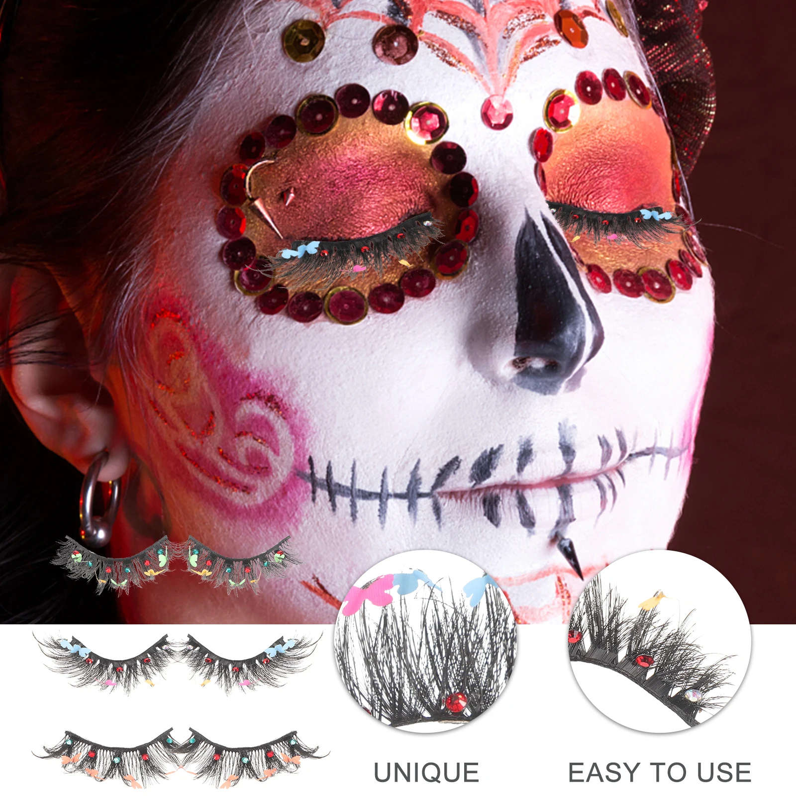 False Eyelashes Halloween Sequin Butterfly Stage Party Wispy Natural Makeup Accessories Individual Lashes
False Eyelashes Halloween Sequin Butterfly Stage Party Wispy Natural Makeup Accessories Individual Lashes