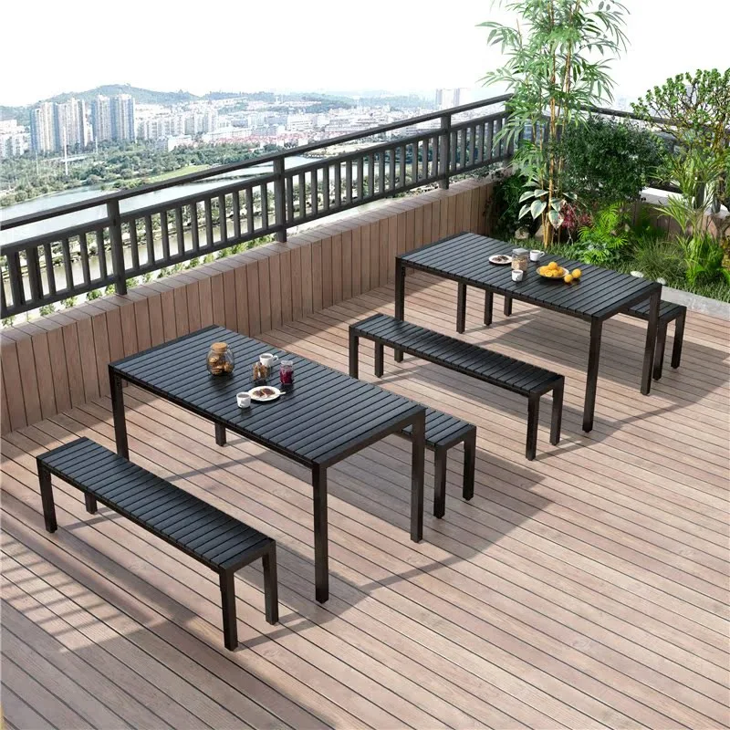 Outdoor courtyard table and chair combination, waterproof and sunproof outdoor balcony leisure dining table, outdoor park wrough
Outdoor courtyard table and chair combination, waterproof and sunproof outdoor balcony leisure dining table, outdoor park wrough
