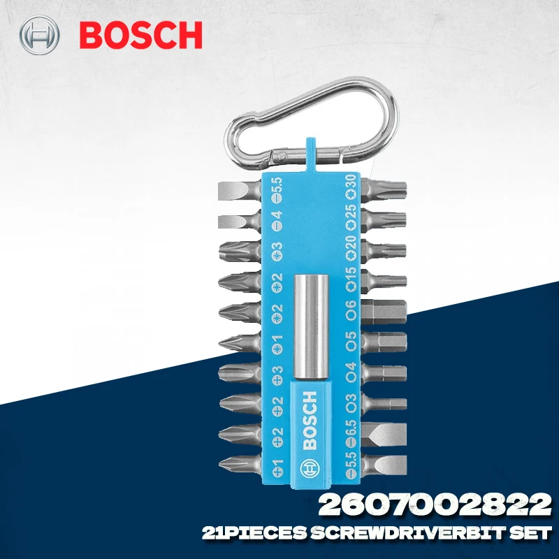 BOSCH 21Pcs Screwdriver Bit Set 2607002822 Magnetic Holder Carabiner Impact Drill Electric Screwdriver Bits
BOSCH 21Pcs Screwdriver Bit Set 2607002822 Magnetic Holder Carabiner Impact Drill Electric Screwdriver Bits