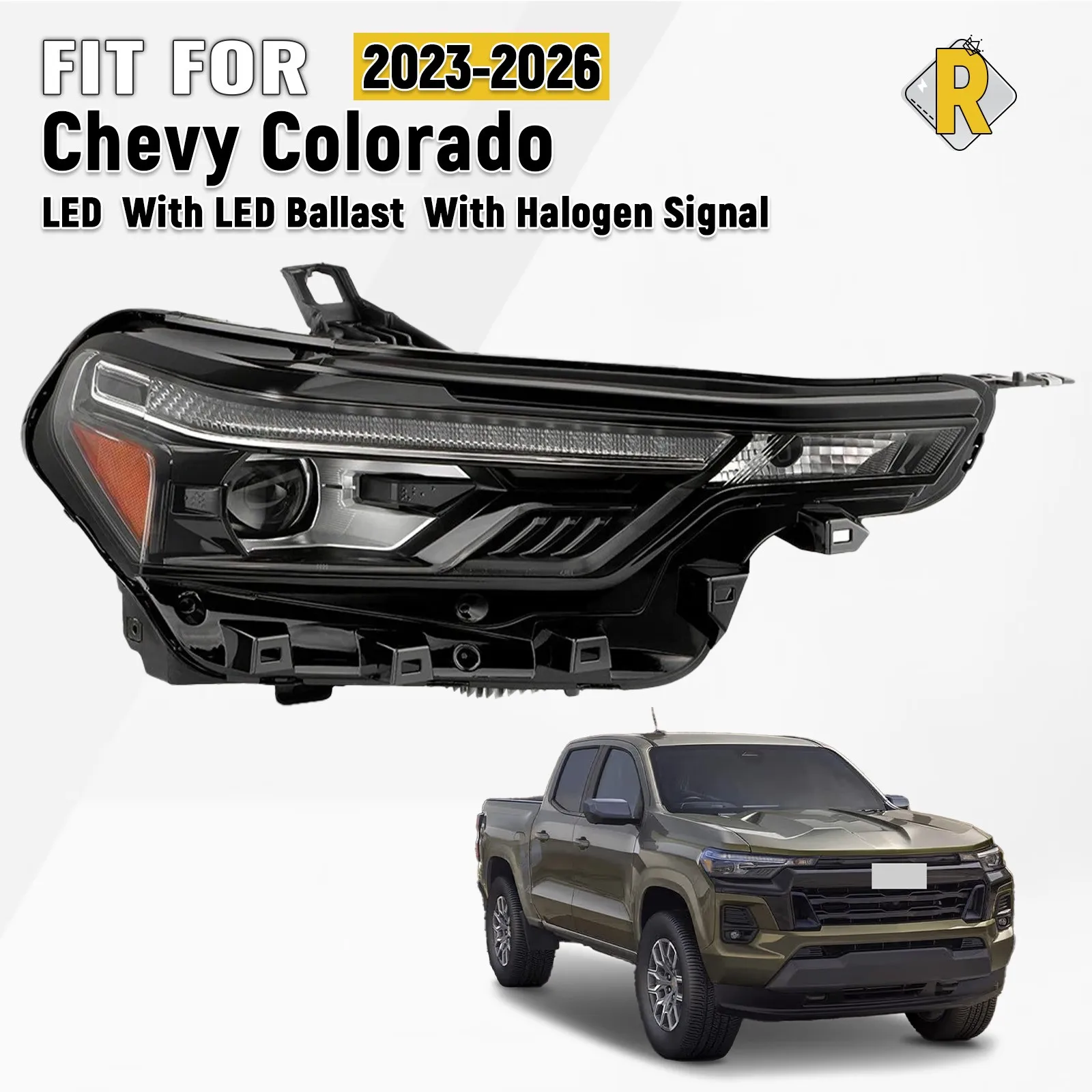 Для Chevrolet Colorado 2023-2026: Светодиодная фара-проектор, левая (пассажирская) сторона
Для Chevrolet Colorado 2023-2026: Светодиодная фара-проектор, левая (пассажирская) сторона