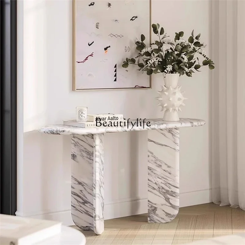yj32 Italian minimalist natural marble entrance table against the wall large white light luxury case
yj32 Italian minimalist natural marble entrance table against the wall large white light luxury case