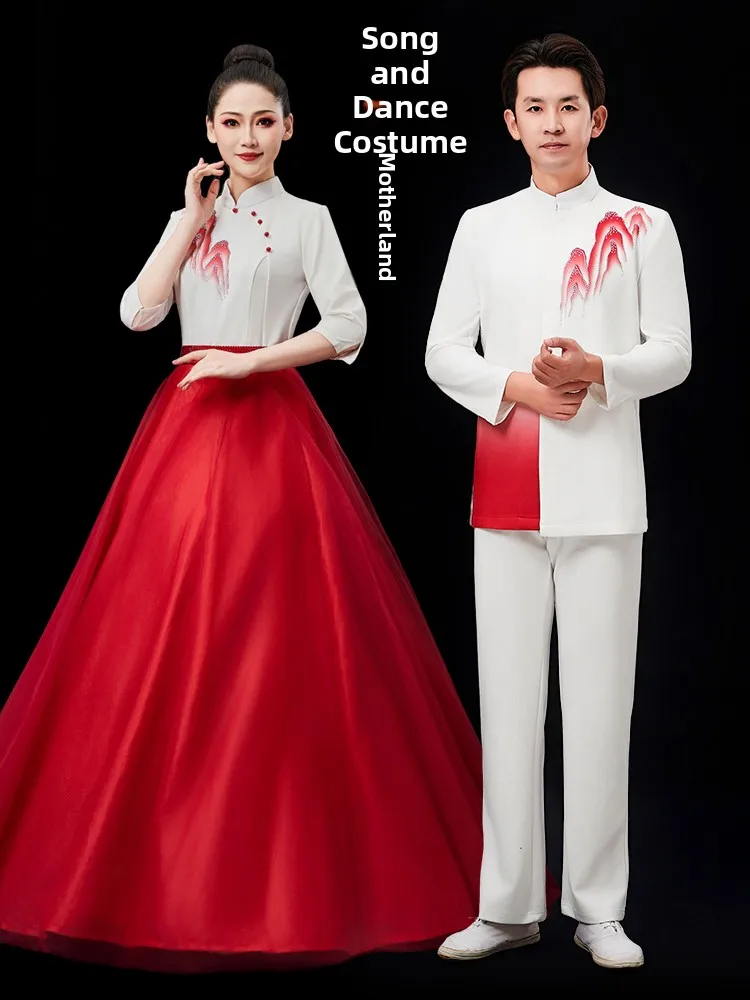 National Day Chorus Performance Outfits Red Song Cetition Long Skirt Patriotic Poem Recitation Ceremony Clothing ex
National Day Chorus Performance Outfits Red Song Cetition Long Skirt Patriotic Poem Recitation Ceremony Clothing ex