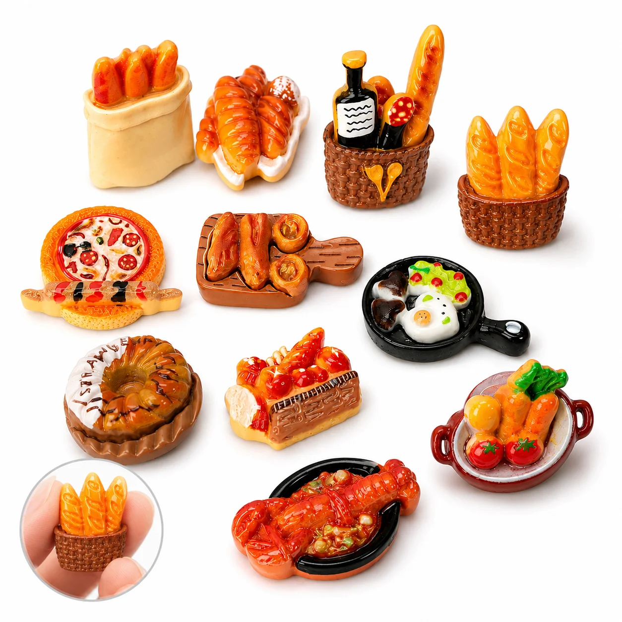 10pcs Mini Bread Baguette Donut Bread Model DIY Resin Food Accessories Simulation Fake Miniature Crafts Dollhouse Decoration
10pcs Mini Bread Baguette Donut Bread Model DIY Resin Food Accessories Simulation Fake Miniature Crafts Dollhouse Decoration