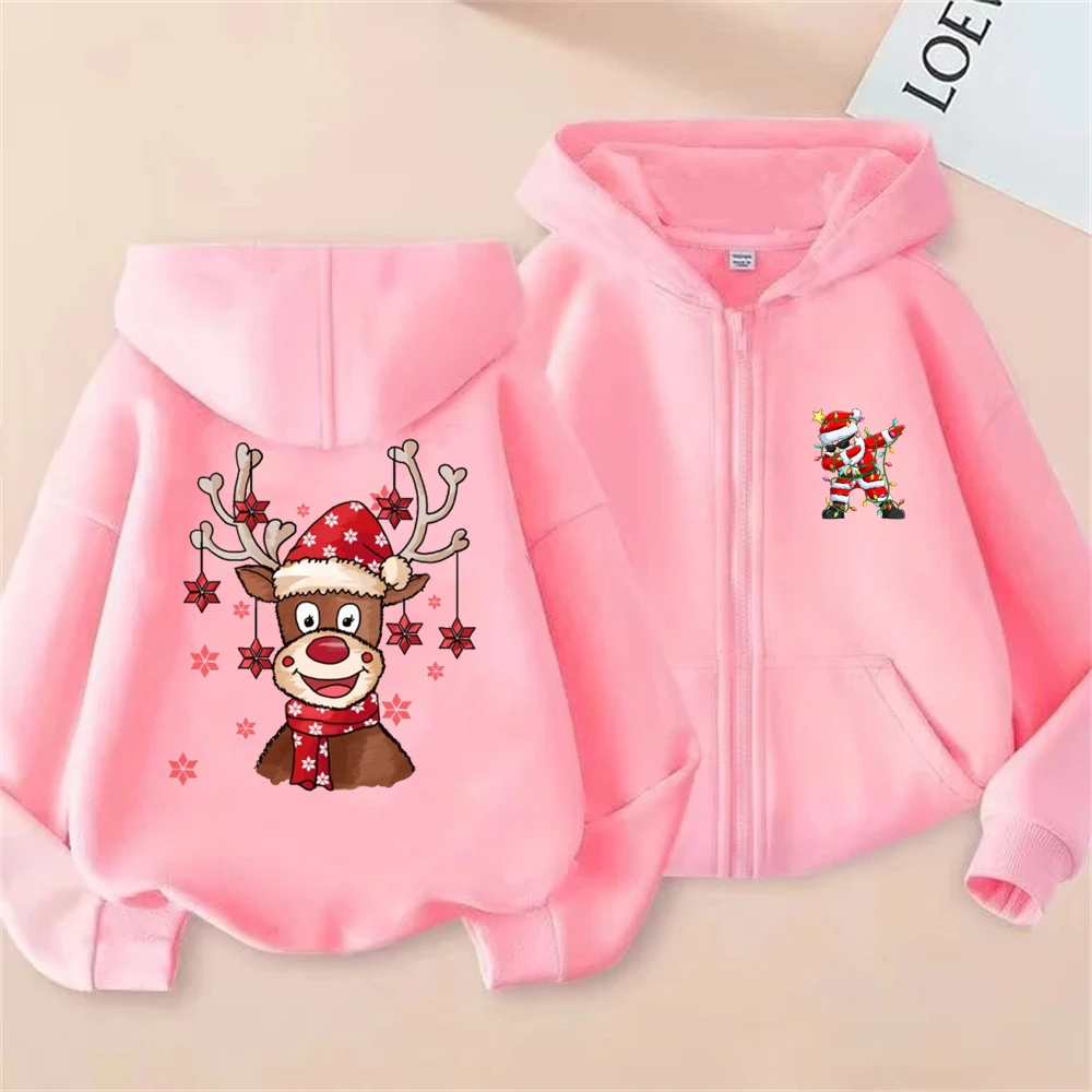 Christmas reindeer Girls Hoodies Pink Coat Children Age 3-12 Kids autumn easy Sweatshirt festival festival gifts Zipper style
Christmas reindeer Girls Hoodies Pink Coat Children Age 3-12 Kids autumn easy Sweatshirt festival festival gifts Zipper style
