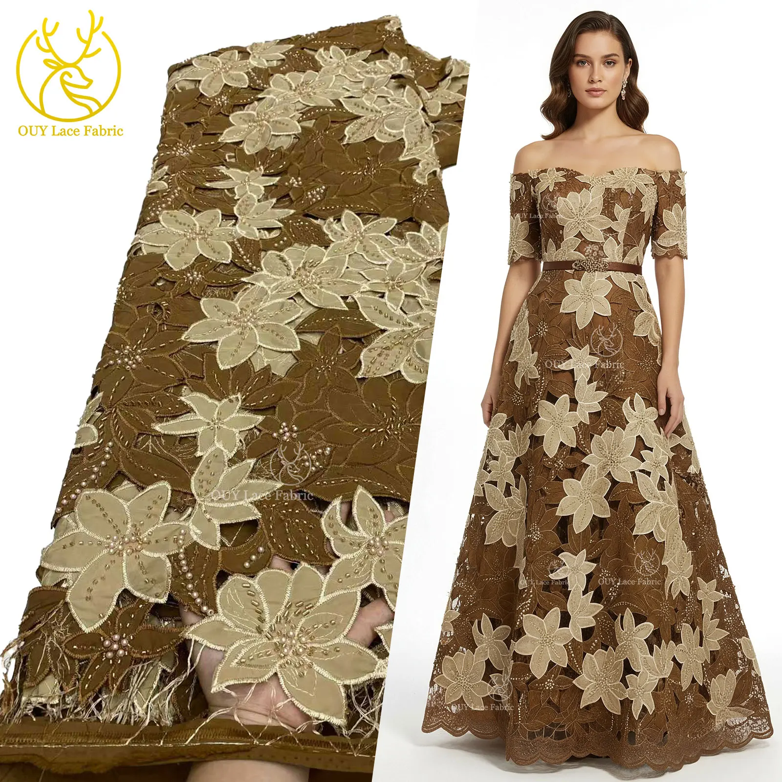 2026 Newest African Guipure Beaded Embroidery Lace Fabric 5 Yards Nigerian Sequined Fabric Suitable for Women's Garment Sewing
2026 Newest African Guipure Beaded Embroidery Lace Fabric 5 Yards Nigerian Sequined Fabric Suitable for Women's Garment Sewing