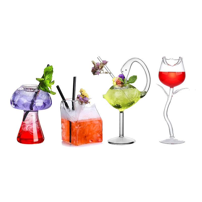 Creative Cocktail Glass - Mushroom/Swan/Rose/Octopus/Bird Design Cocktail Glass, Novelty Drink Cup for KTV Bar Night Party
Creative Cocktail Glass - Mushroom/Swan/Rose/Octopus/Bird Design Cocktail Glass, Novelty Drink Cup for KTV Bar Night Party