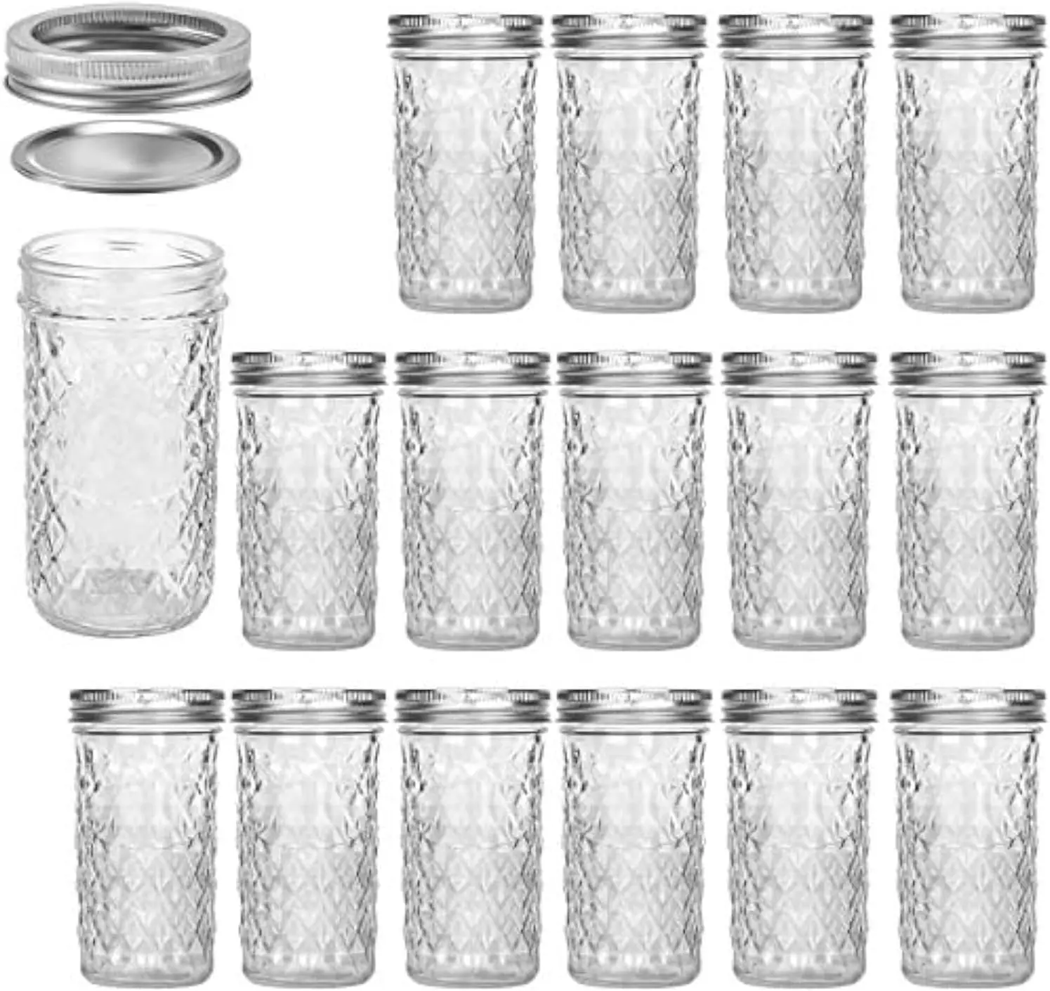 Jars 12 OZ, Canning Jars Jelly Jars With Regular Lids, Ideal for Jam, Honey, Wedding Favors, Shower Favors,15 PACK
Jars 12 OZ, Canning Jars Jelly Jars With Regular Lids, Ideal for Jam, Honey, Wedding Favors, Shower Favors,15 PACK