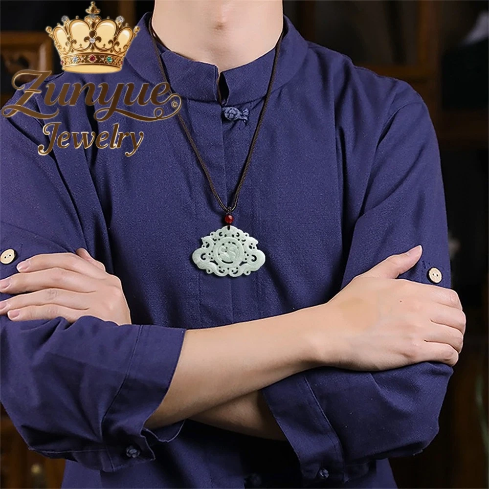 Natural Myanmar Grade A Jadeite Hollow-Out Pixiu Pendant Exquisite Openwork Dragon Necklace High-End Fashion Fine Jewelry Gift
Natural Myanmar Grade A Jadeite Hollow-Out Pixiu Pendant Exquisite Openwork Dragon Necklace High-End Fashion Fine Jewelry Gift