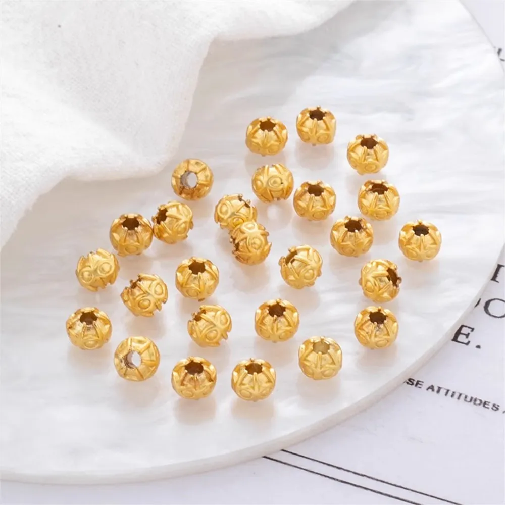 18k Gold Color Preservation Matte Eye Beads Handmade Diy Jewelry Accessories Gold Necklace Bracelet Beads Partition Beads
18k Gold Color Preservation Matte Eye Beads Handmade Diy Jewelry Accessories Gold Necklace Bracelet Beads Partition Beads