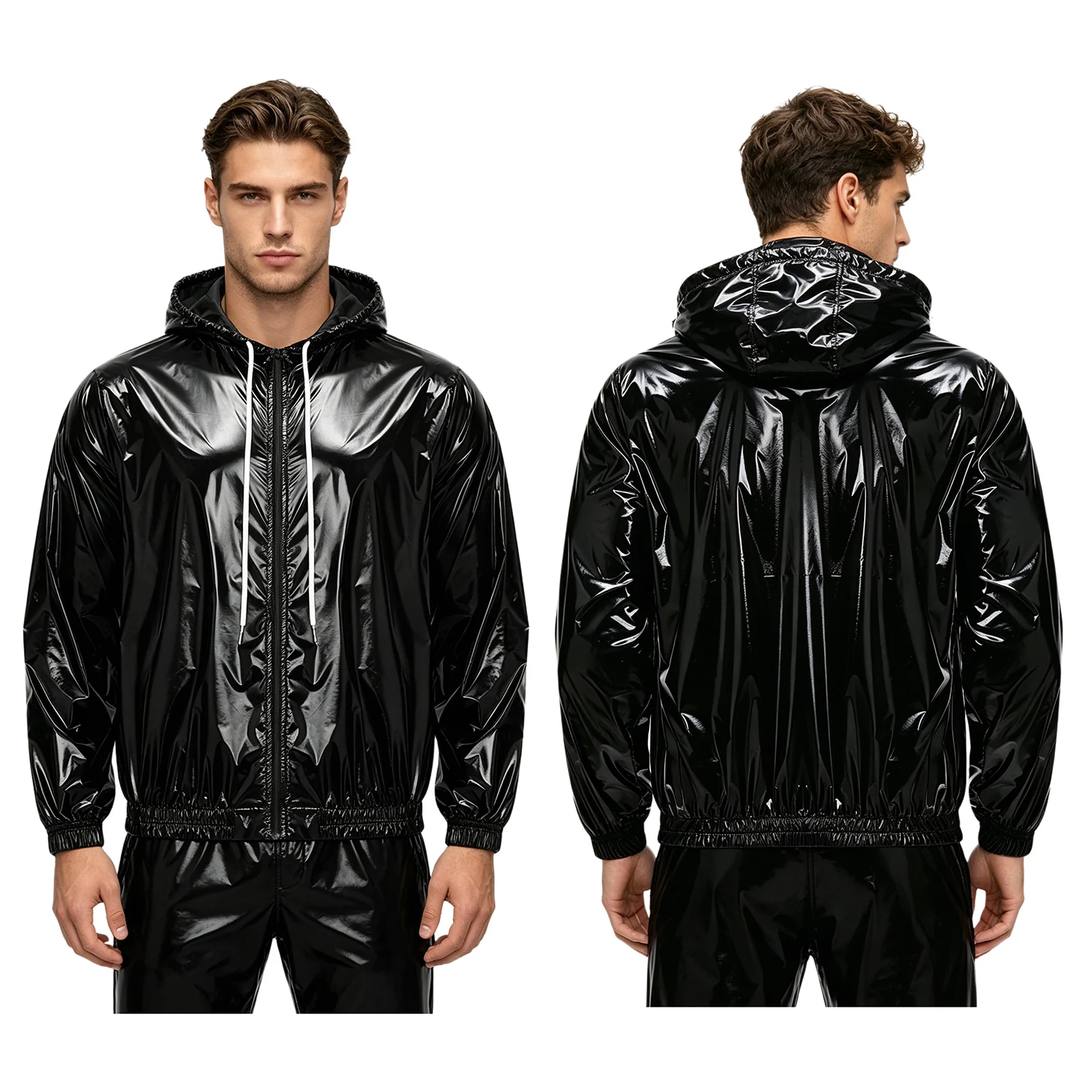 Mens Hooded Waterproof Jacket Long Sleeve Front Zipper Drawstring Hood Windbreaker Raincoat Clubwear for Fishing Hiking Biking
Mens Hooded Waterproof Jacket Long Sleeve Front Zipper Drawstring Hood Windbreaker Raincoat Clubwear for Fishing Hiking Biking