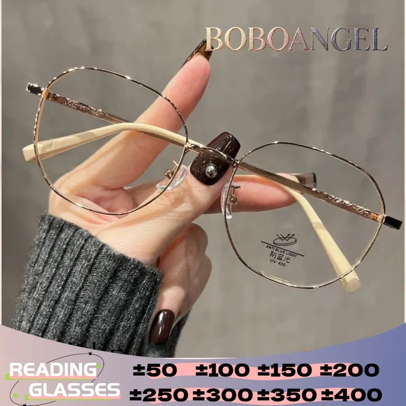 BOBOANGEL High Quality Metal Geometric Reading Glasses Lens Customization Progressive Lenses Glasses with Prescription
BOBOANGEL High Quality Metal Geometric Reading Glasses Lens Customization Progressive Lenses Glasses with Prescription