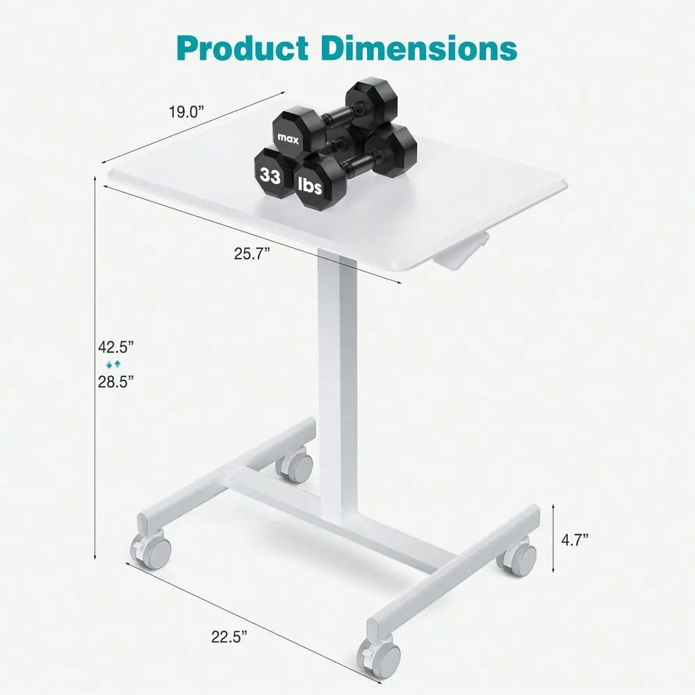 Small Mobile Rolling Standing Desk Overbed Table, Teacher Podium with Wheels, Adjustable Height Table, Rolling Desk Laptop Comp
Small Mobile Rolling Standing Desk Overbed Table, Teacher Podium with Wheels, Adjustable Height Table, Rolling Desk Laptop Comp