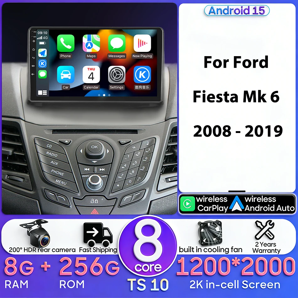 For Ford Fiesta Mk 6 2008 - 2019 Android Carplay Auto Car Multimedia Radio Video Stereo Player Head Unit Navigation GPS No 2din
For Ford Fiesta Mk 6 2008 - 2019 Android Carplay Auto Car Multimedia Radio Video Stereo Player Head Unit Navigation GPS No 2din