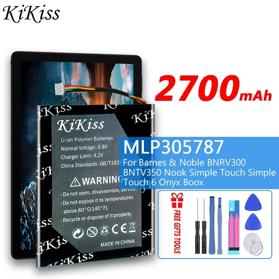 KiKiss 2700мАч MLP 305787 Аккумулятор для Barnes & Noble BNRV300 BNTV 350 Nook Simple Touch Simple Touch 6 Onyx Boox Newton Nook2/3
KiKiss 2700мАч MLP 305787 Аккумулятор для Barnes & Noble BNRV300 BNTV 350 Nook Simple Touch Simple Touch 6 Onyx Boox Newton Nook2/3