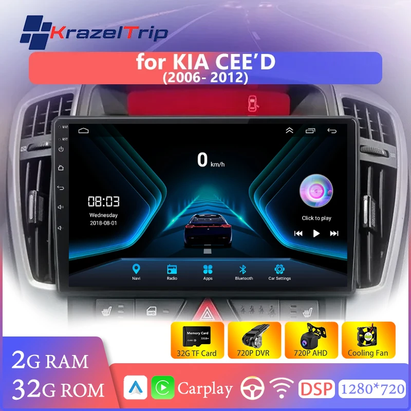 Car Radio 1280*720P Carplay Android Auto for KIA CEED Cee'd 2006 2007 2008 2009 2010 2011 2012 GPS Autoradio Stereo Fan DSP RDS
Car Radio 1280*720P Carplay Android Auto for KIA CEED Cee'd 2006 2007 2008 2009 2010 2011 2012 GPS Autoradio Stereo Fan DSP RDS