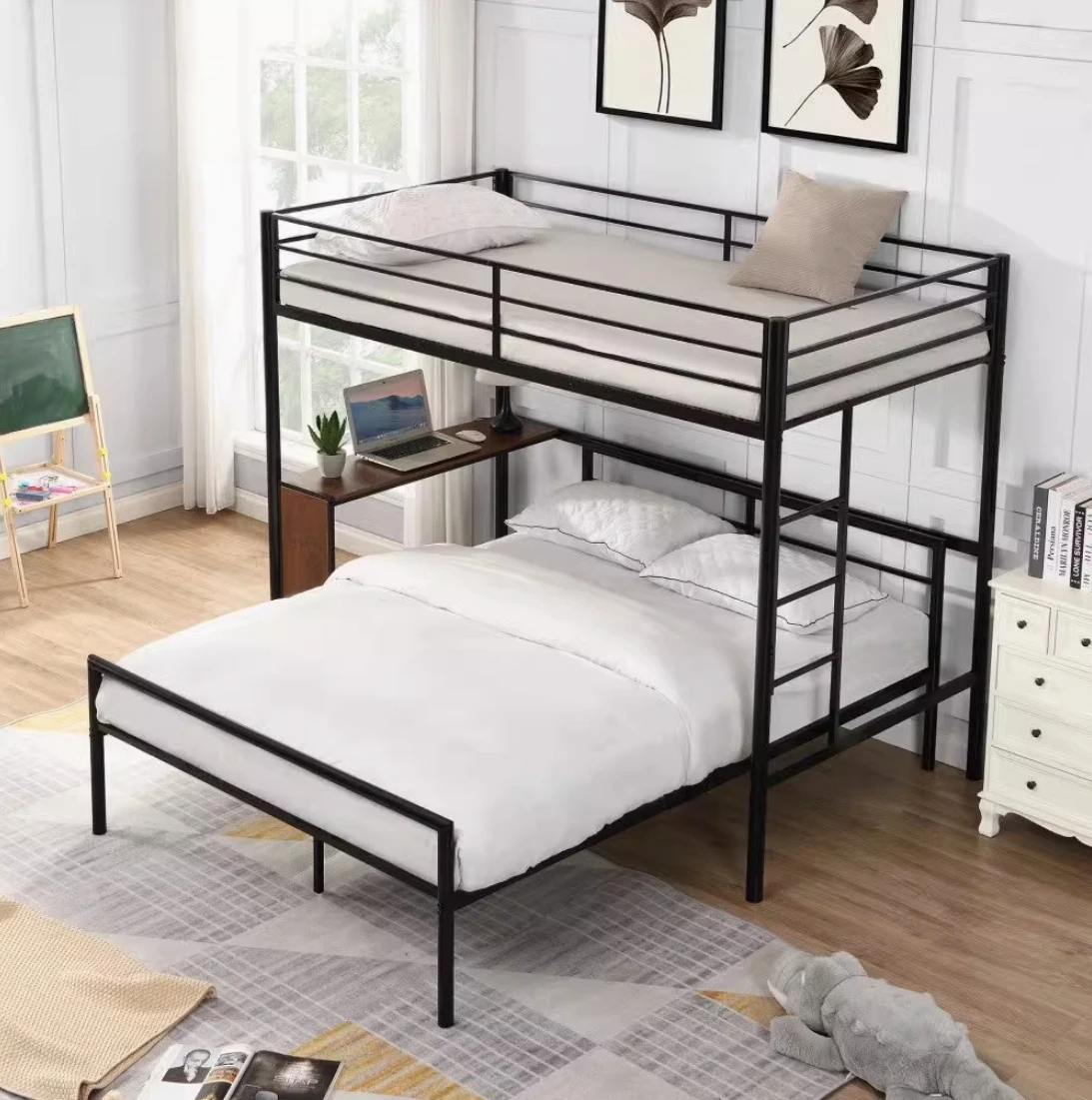 #Durable Convertible Modern Style Staggered Bunk Bed With Desk Iron Frame For Small Apartment & Children's Furniture
#Durable Convertible Modern Style Staggered Bunk Bed With Desk Iron Frame For Small Apartment & Children's Furniture