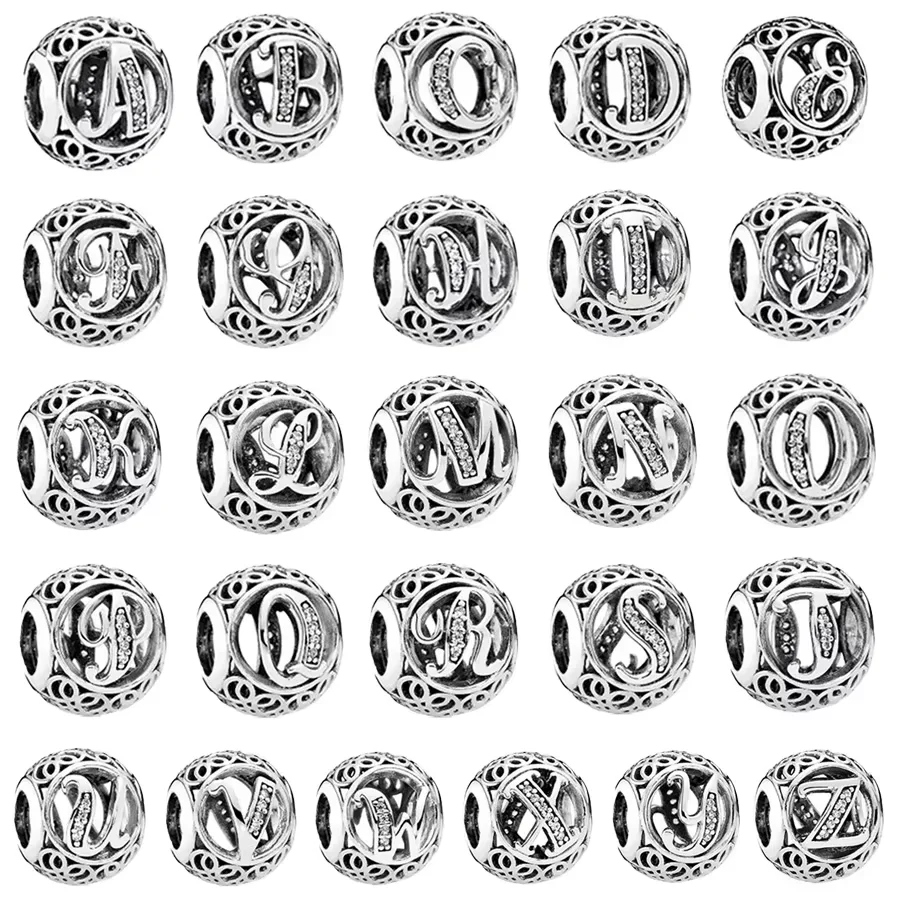 Лидер продаж, изысканный ажурный 26-буквенный алфавит A-Z, очаровательные бусины, сделай сам, женские модные украшения, подходят для оригинального браслета из стерлингового серебра 925 пробы
Лидер продаж, изысканный ажурный 26-буквенный алфавит A-Z, очаровательные бусины, сделай сам, женские модные украшения, подходят для оригинального браслета из стерлингового серебра 925 пробы